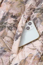 Brown Camo Leaf Print Winter Puffer Vest