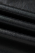 Black Faux Leather Side Slit Maxi Skirt