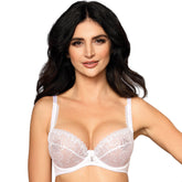 Bridal Sheer Lace Demi Cup Bra Roza Anuk White-0