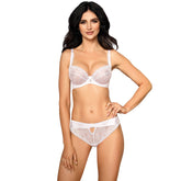 Bridal Sheer Lace Demi Cup Bra Roza Anuk White-2