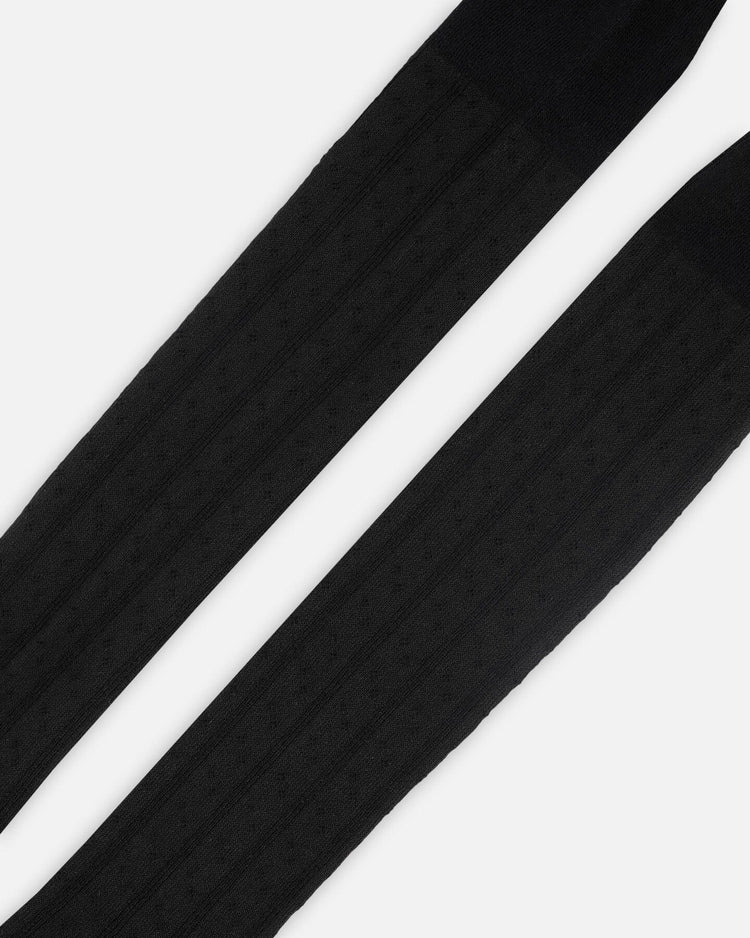 Warm Cable Knit Tights in Black