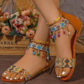 Back Zipper Bohemian Flat Shoes