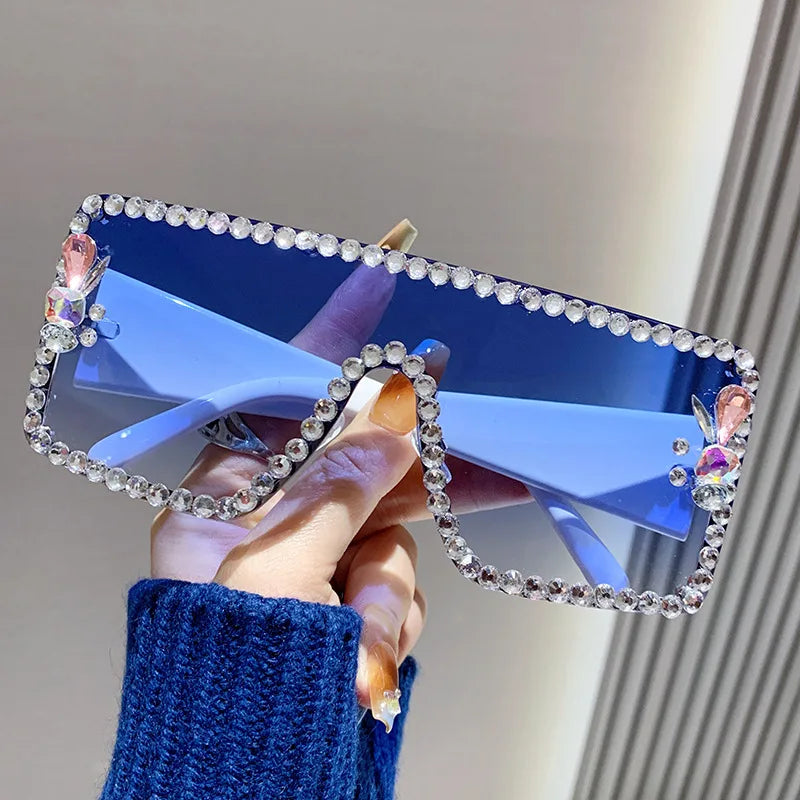 Large Frame Diamond-set Sunglasses