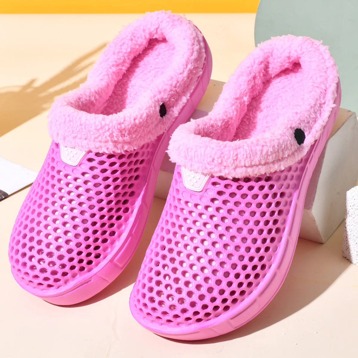 Winter Warm Plus Velvet Thickened Clogs Mule Shoes