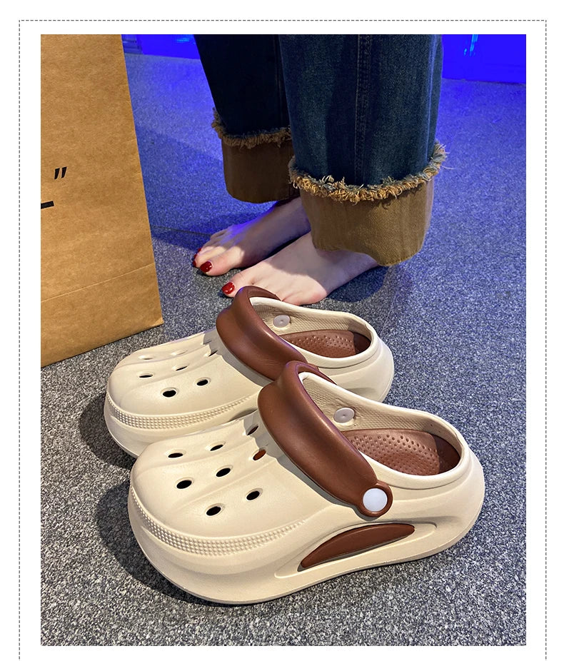 Thick-Soled Toe-Toe Shoes and Slippers