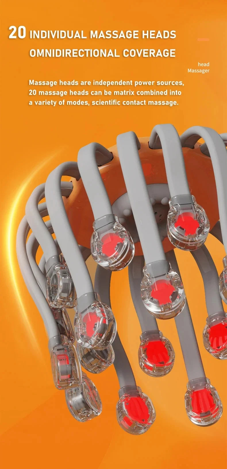 Head Massager Red Light Vibrator