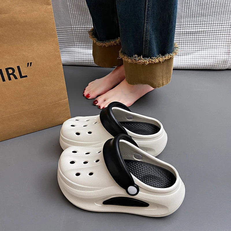 Thick-Soled Toe-Toe Shoes and Slippers