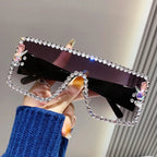 Large Frame Diamond-set Sunglasses