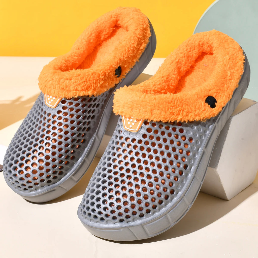 Winter Warm Plus Velvet Thickened Clogs Mule Shoes
