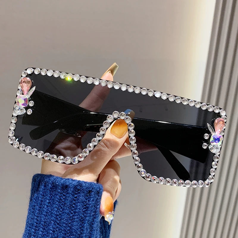 Large Frame Diamond-set Sunglasses