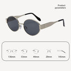 Small Metal Frame Oval Sunglasses For Women