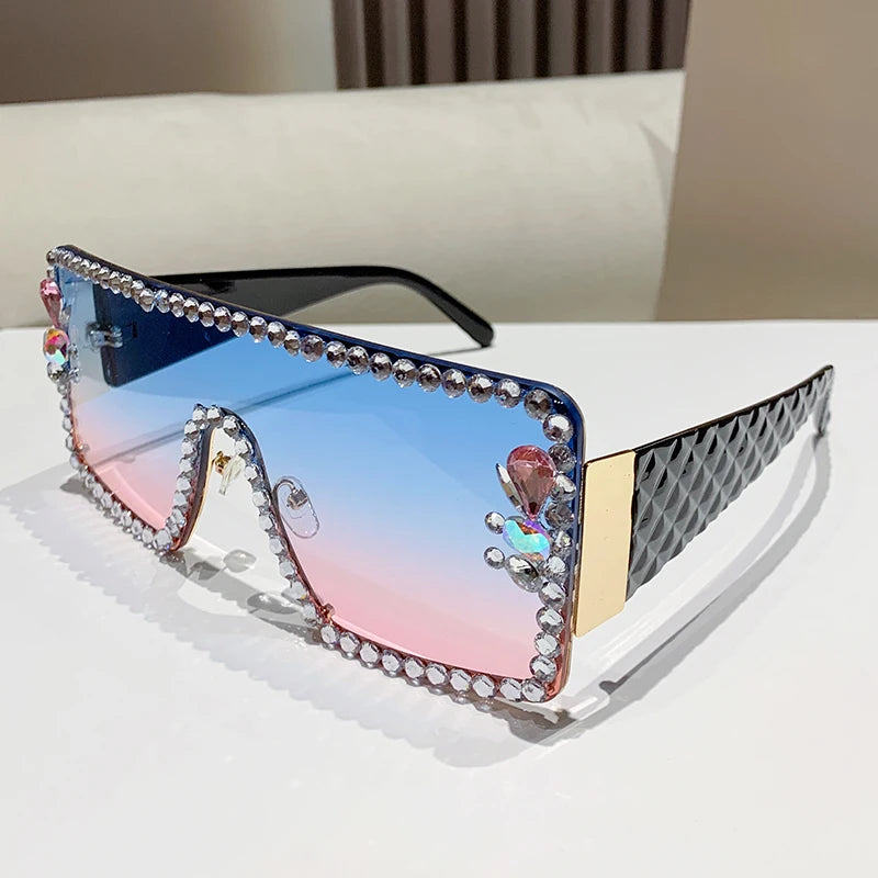 Large Frame Diamond-set Sunglasses