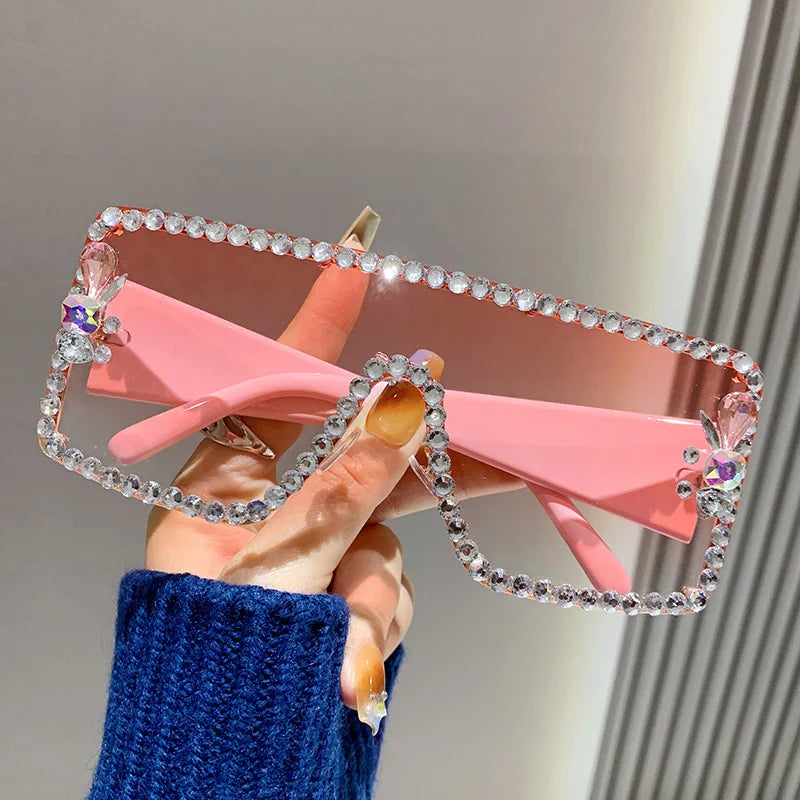 Large Frame Diamond-set Sunglasses