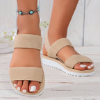 Pure Black Shoelace Flat Sandals