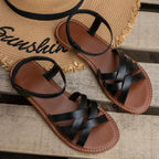 Women's Roman Strap Flat Sandals, Non-Slip Sole