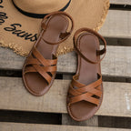 Women's Roman Strap Flat Sandals, Non-Slip Sole