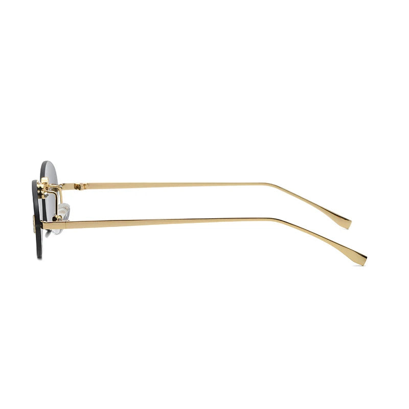Fashion Rimless Oval UV400 Sunglasses