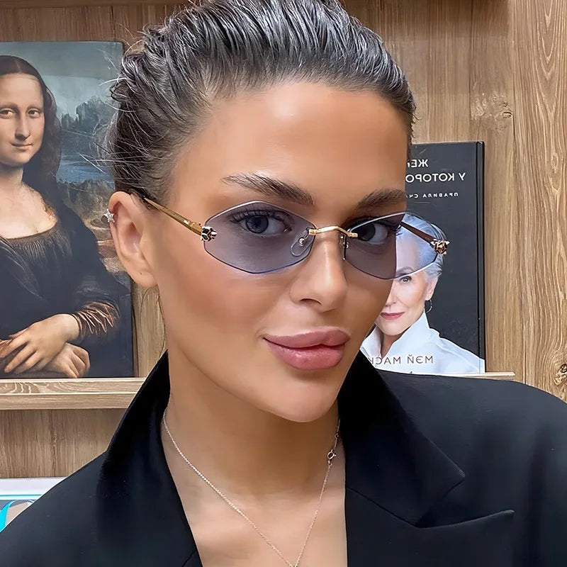 Metal Frame Vintage Rhombus Glasses