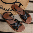 Women's Roman Strap Flat Sandals, Non-Slip Sole
