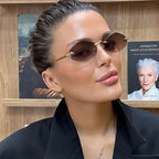 Metal Frame Vintage Rhombus Glasses