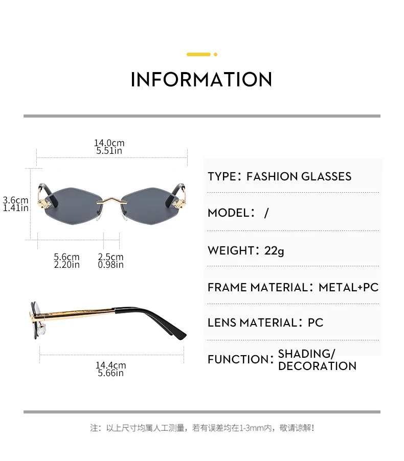 Metal Frame Vintage Rhombus Glasses