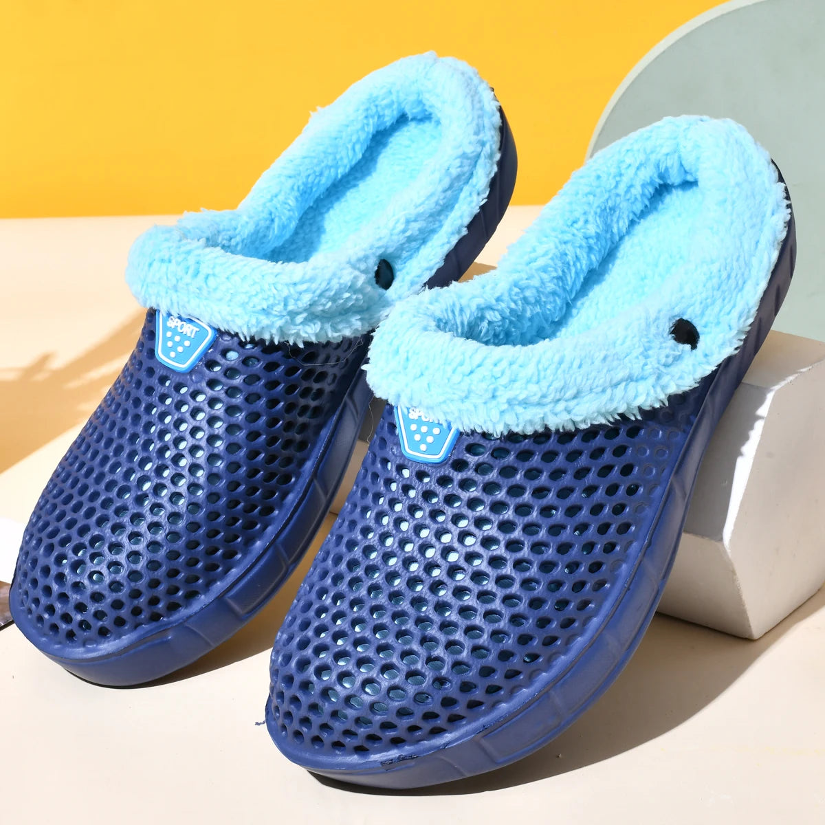 Winter Warm Plus Velvet Thickened Clogs Mule Shoes