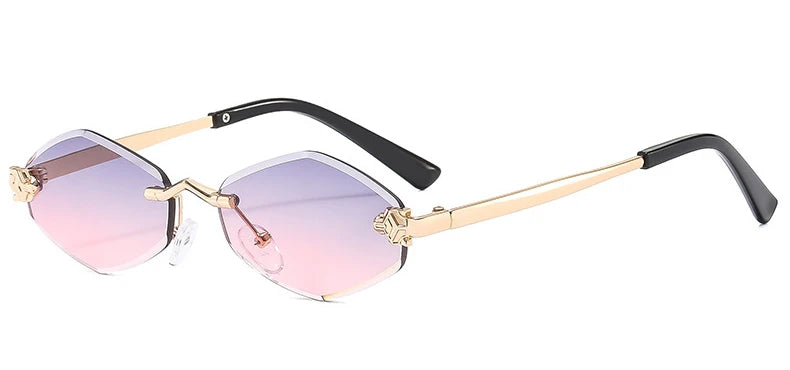 Metal Frame Vintage Rhombus Glasses