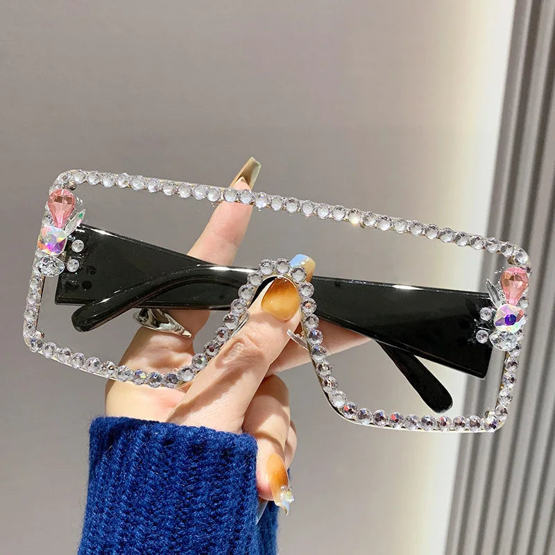 Large Frame Diamond-set Sunglasses