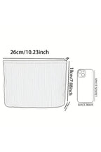 White Easter Bunny Print Corduroy Makeup Storage Bag