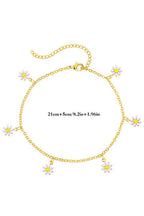 Gold Daisy & Pearl Chain Anklet