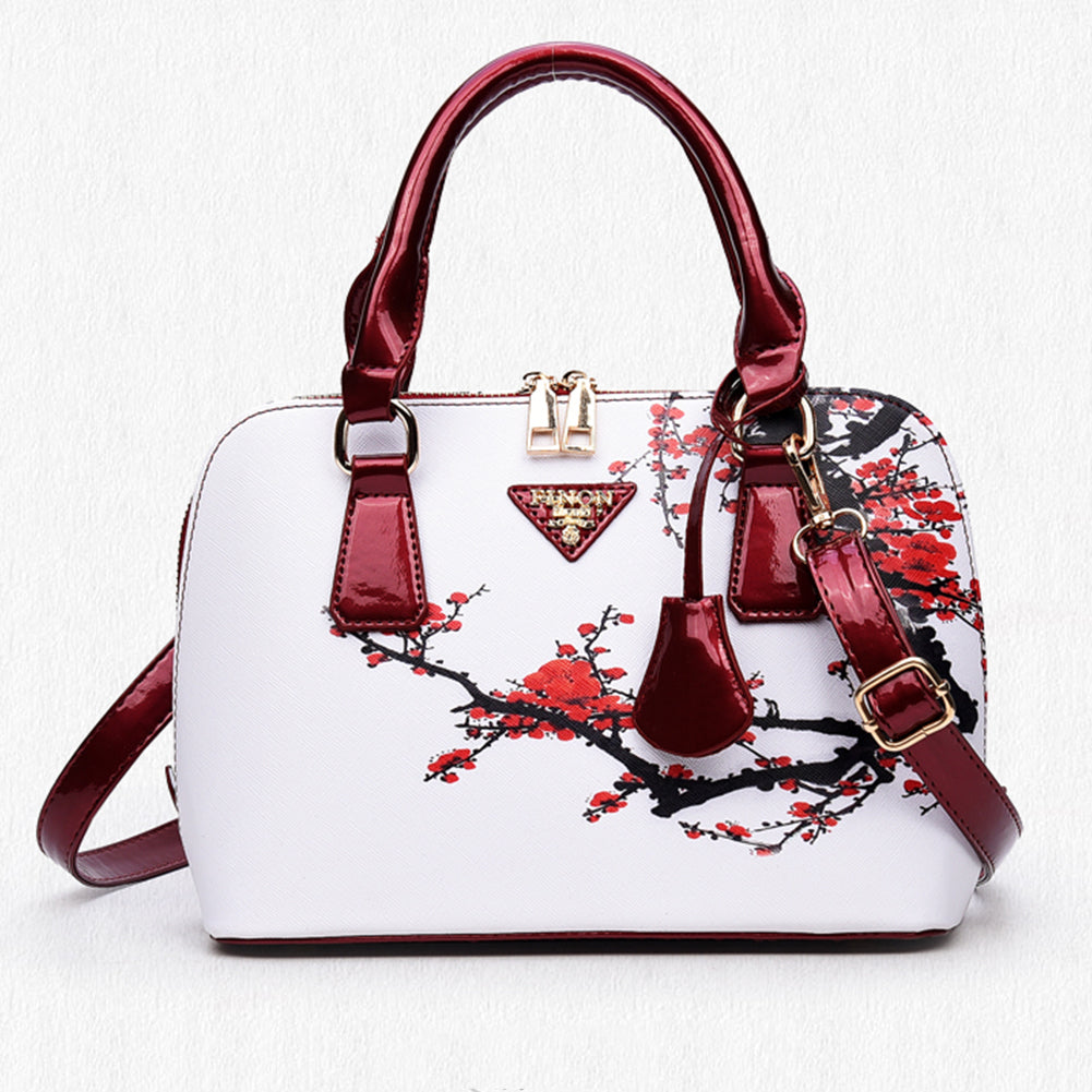 Elegant Cross Body Floral Print Faux Leather Handbag - Walmel