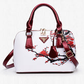 Elegant Cross Body Floral Print Faux Leather Handbag - Walmel