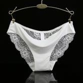 Low Waist Lace Floral Print Seamless Underwear - Walmel