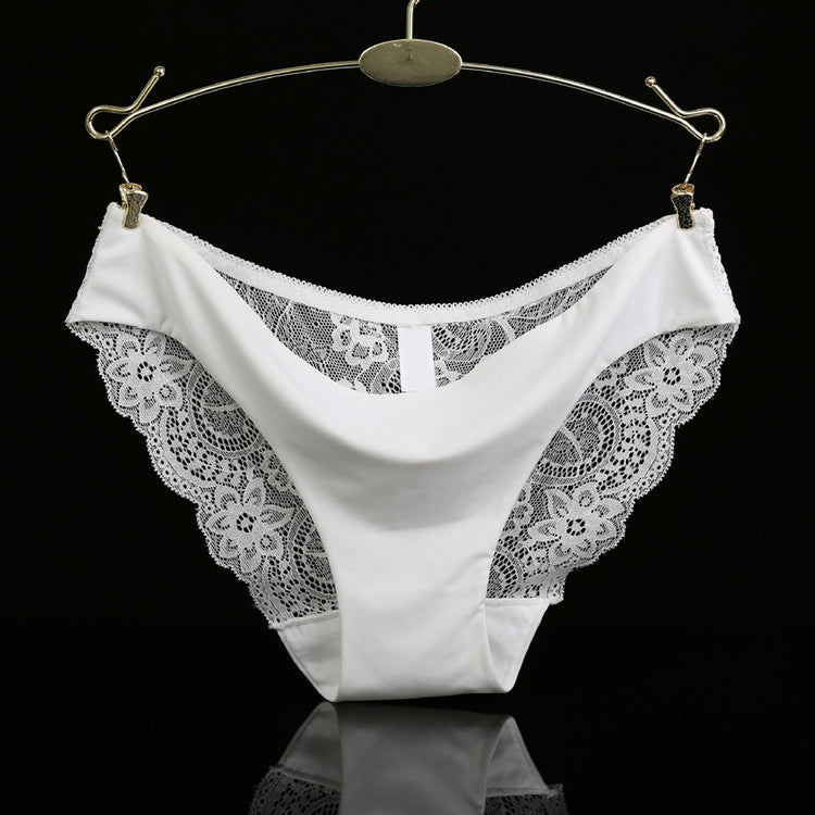 Low Waist Lace Floral Print Seamless Underwear - Walmel