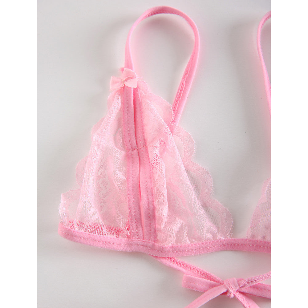 Women's Wireless Lace Padless Triangle Cup Bras & Panties - Walmel