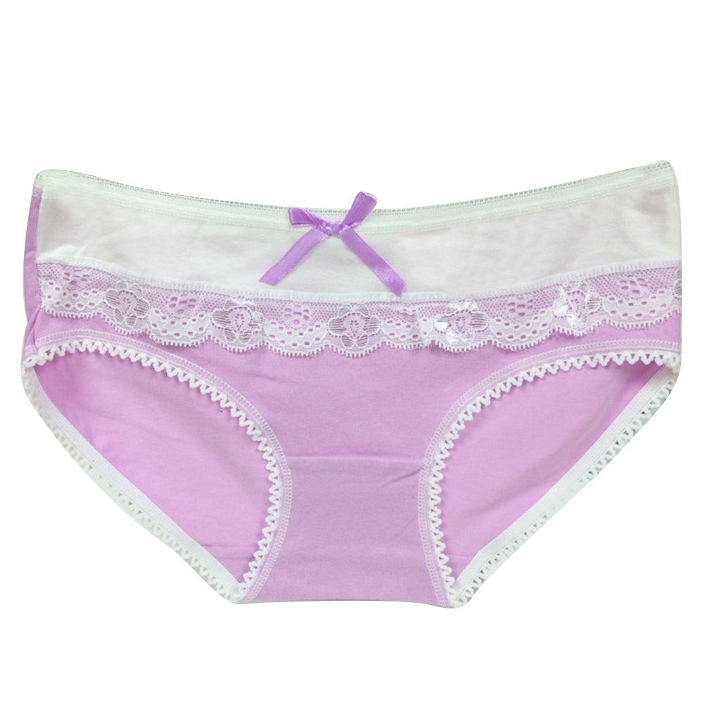 Girls' Briefs Soft Lace Trim Cute Bowknot Underwear - Walmel