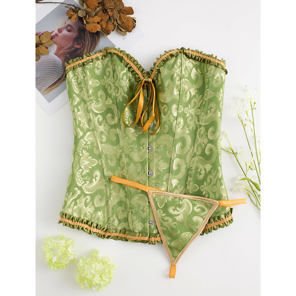 Women's Lace Up Overbust Corset-Lingerie-Walmel