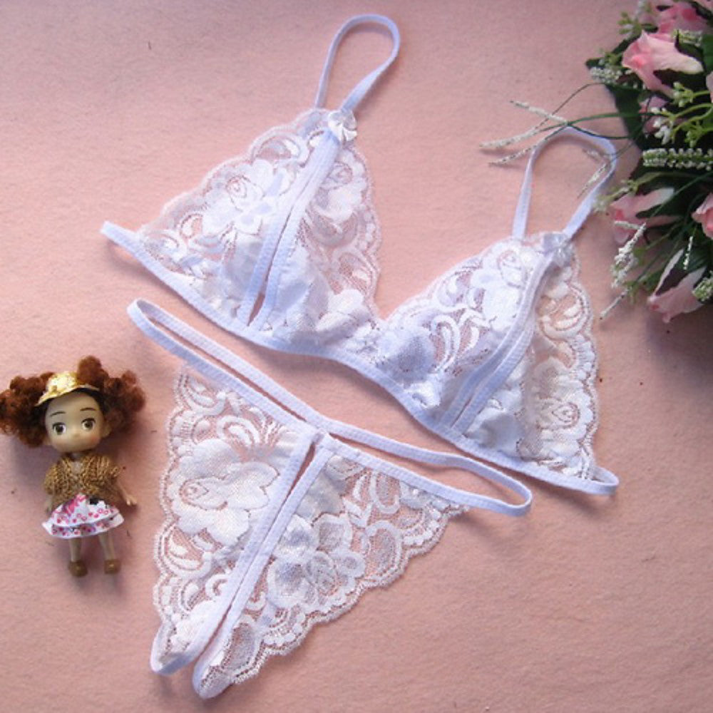 Women's Wireless Lace Padless Triangle Cup Bras & Panties - Walmel