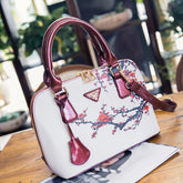 Elegant Cross Body Floral Print Faux Leather Handbag - Walmel