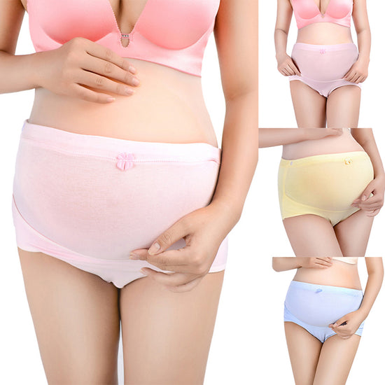 Pregnant Women High Waist Stretchy Cotton Briefs Underwear - Walmel