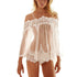 Women See-Though Off-Shoulder Dress Sleepwear - Walmel