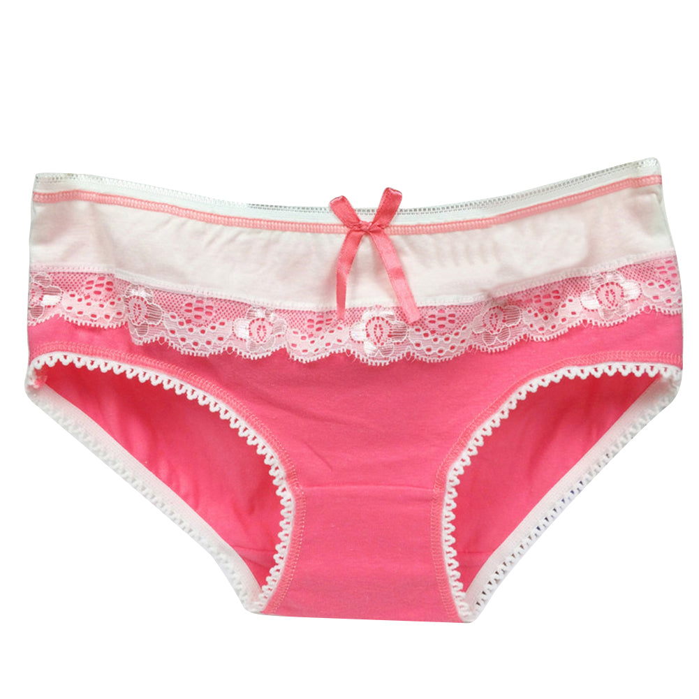 Girls' Briefs Soft Lace Trim Cute Bowknot Underwear - Walmel