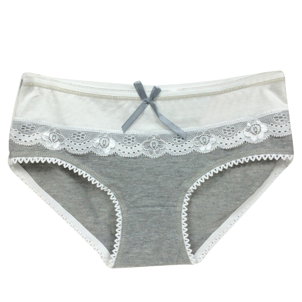 Girls' Briefs Soft Lace Trim Cute Bowknot Underwear - Walmel