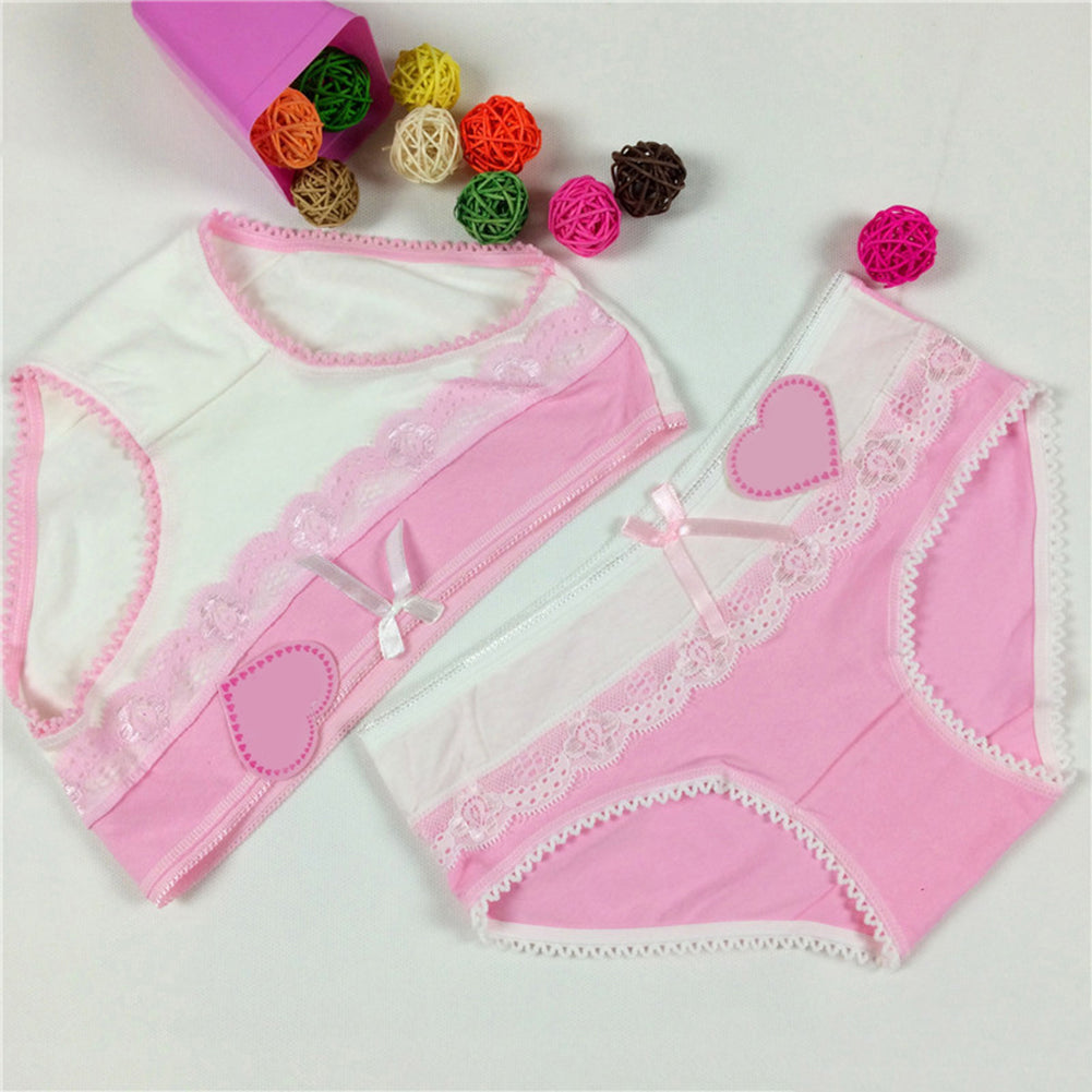 Girls' Briefs Soft Lace Trim Cute Bowknot Underwear - Walmel