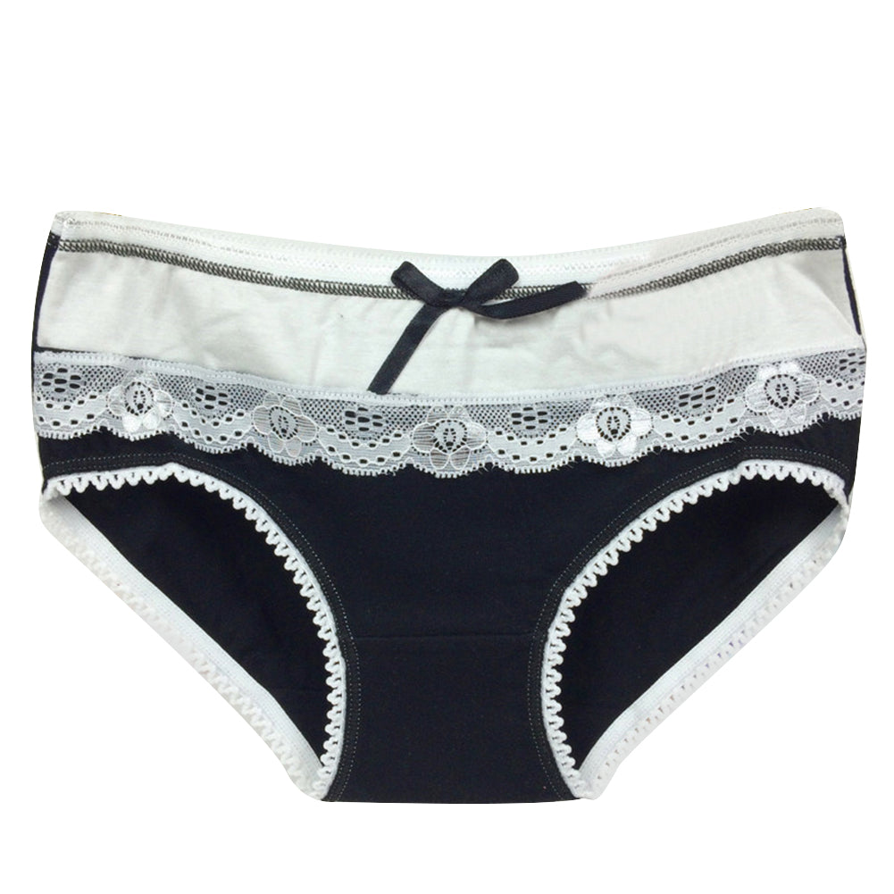 Girls' Briefs Soft Lace Trim Cute Bowknot Underwear - Walmel