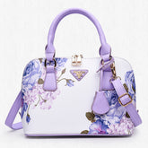 Elegant Cross Body Floral Print Faux Leather Handbag - Walmel