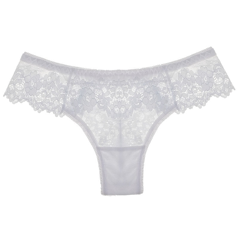 Lace Lingerie Panties Embroidery Thong Transparent - Walmel