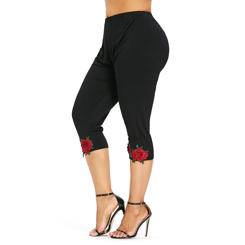 Plus Size 5XL High Waist Cropped Leggings-Women's Clothing-Walmel