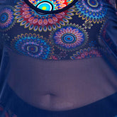 Plus Size Printed Beachwear With Mesh Tank-Women&