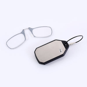 Portable Mini Reading Glasses Keychain Clip Nose